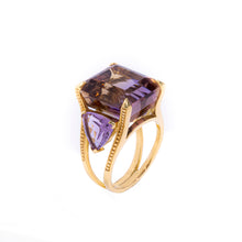 Ametrine Raised Trilogy Ring