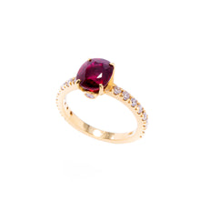 Ruby with Diamond Pave Ring
