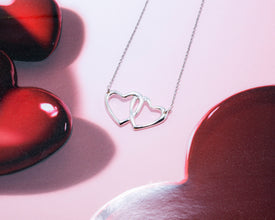 Silver 2 Hearts Necklace