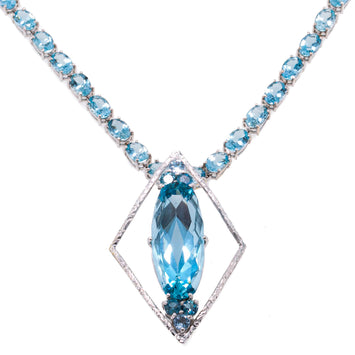 Aquamarine Tennis Necklace
