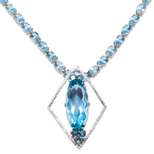 Aquamarine Pendant with Diamond Frame