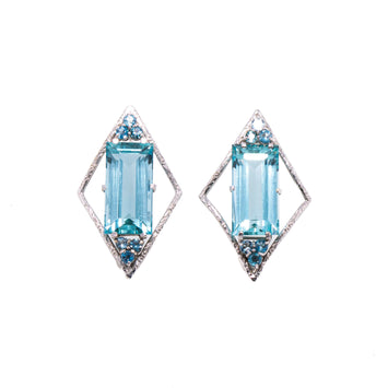 Aquamarine Frame Earrings