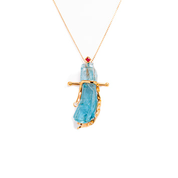 Aquamarine Totem Pole Pendant