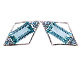 Aquamarine Frame Earrings