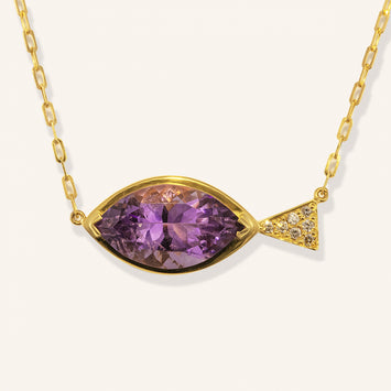 Amethyst Fish Necklace