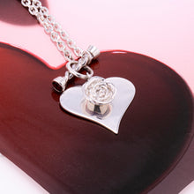 Garnet Heart & Rose Necklace