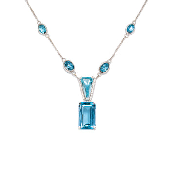 Aquamarine V bail Pendant