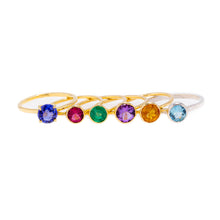 Multi Gem Pop of Color Stackable Rings