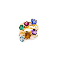 Multi Gem Pop of Color Stackable Rings