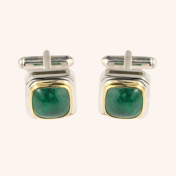 Emerald Bezel T-Bar Cufflinks