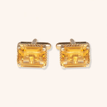 Citrine Twisted Cufflinks