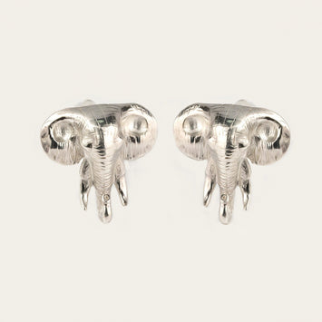 Silver Elephant Head T-Bar Cufflinks