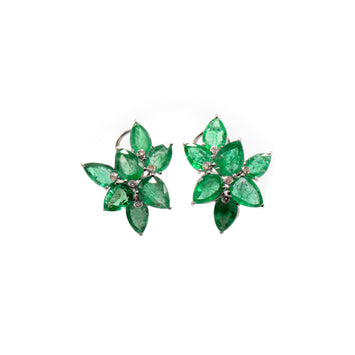 Emerald Flower Earrings