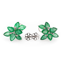 Emerald Flower Earrings