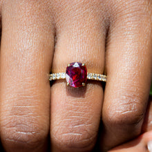 Ruby with Diamond Pave Ring