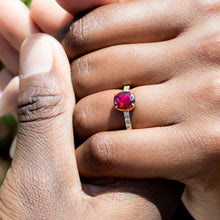 Ruby with Diamond Pave Ring