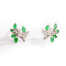Emerald & Diamond Bats Earrings