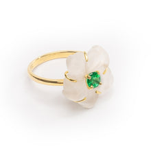 Emerald & Quartz Flower Ring