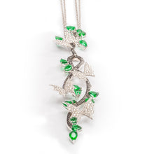 Emerald and Diamond Bats Necklace