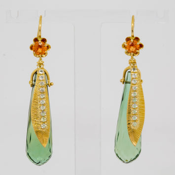 Green Tourmaline Briolette Earrings