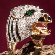 Diamond Lion Head Ring