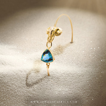 Aquamarine Elephant Head Bangle