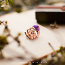 Amethyst Snake Copper Ring