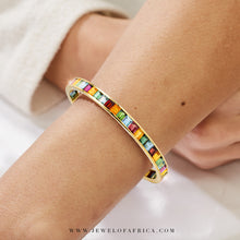 Multi Gem Channel Bangle