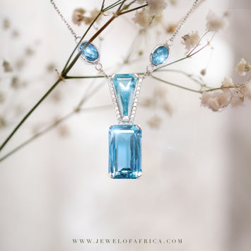 Aquamarine V bail Pendant