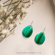 Malachite Teardrop Hook Earrings