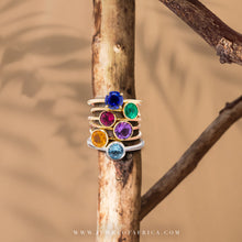 Multi Gem Pop of Color Stackable Rings