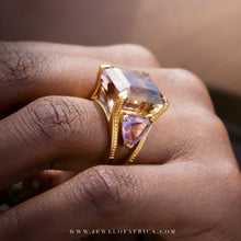 Ametrine Raised Trilogy Ring