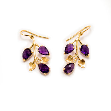 Amethyst Flower Earrings