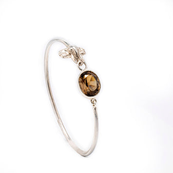 Smokey Quartz Elephant Head Bangle