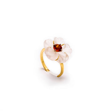 Garnet Flower Ring