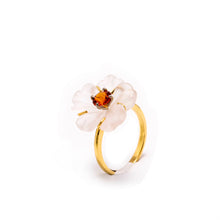Garnet Flower Ring