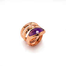 Amethyst Snake Copper Ring