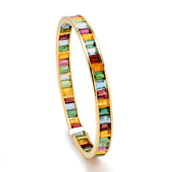 Multi Gem Channel Bangle