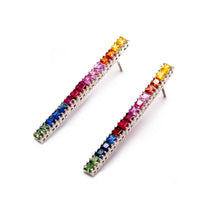 Long Line of Multicolour Sapphire Earrings