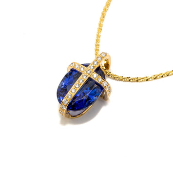 Tanzanite Cross Pave Pendant