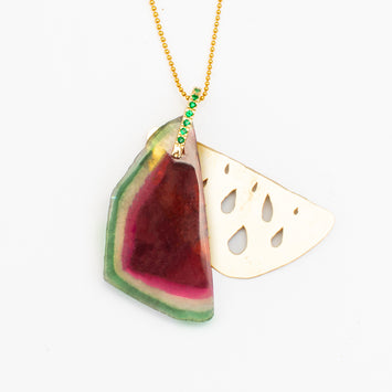 Watermelon Slice With Seeds Pendant