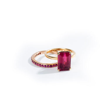 Rubellite Solitaire Engagement Ring